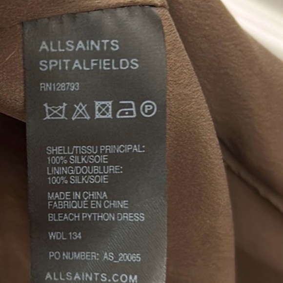 All Saints Cancity Python Print Silk Dress SZ 6 - Picture 9 of 11